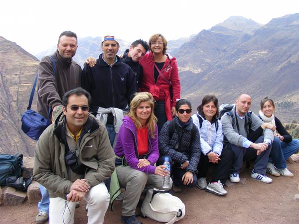 il gruppo alle rovine di Pisac