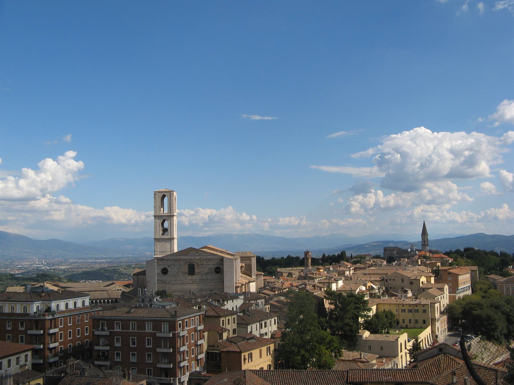 Panorama dall'alto di Perugia