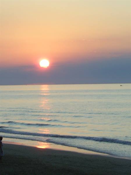 rodi, tramonto sul mare