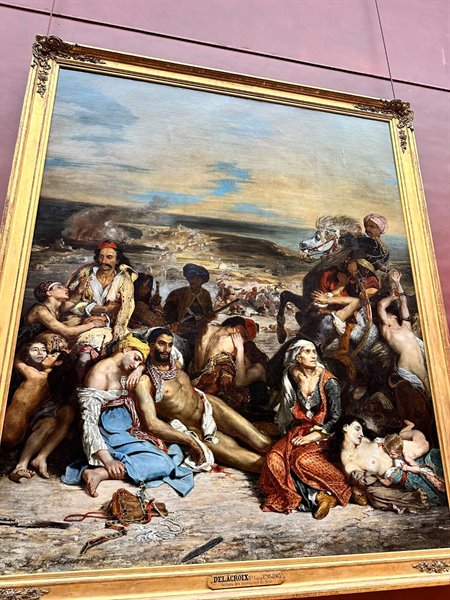 Davanti ai "Massacri di Scio" di Delacroix al Louvre, emozione pura.