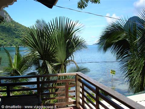 Vista dalla camera d'hotel in El Nido