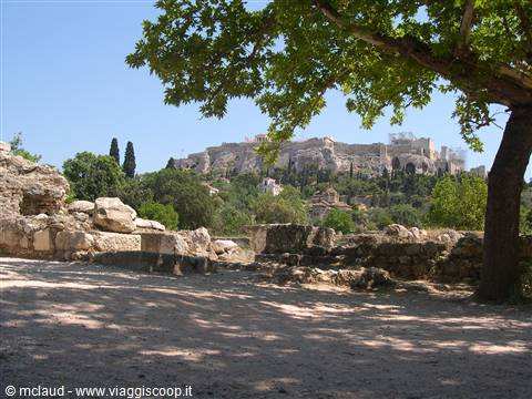 GUARDANDO L'ACROPOLI ALL'OMBRA DI UN ALBERO SECOLARE