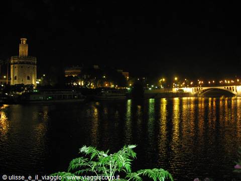 La Torre dell'Oro e il Guadalquivir di notte