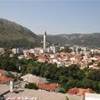 Veduta di Mostar dal minareto mussulmano, visitabile a pagamento. BOSNIA E HERZEGOWINA 