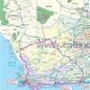 mappa con segnato in rosa il nostro itinerario SUD AFRICA 