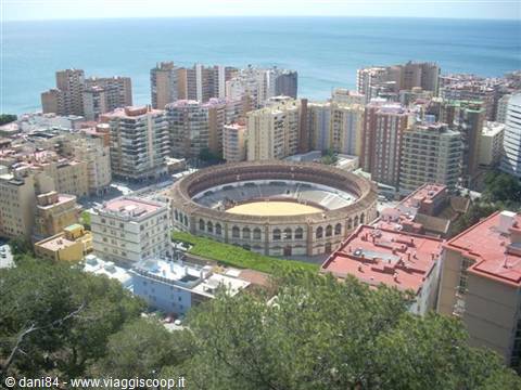 la plaza de toros vista dal monte gibralfaro