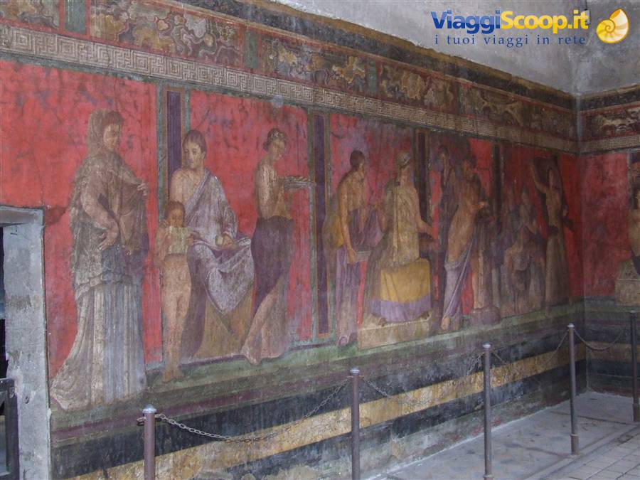 POMPEI - Affresco rosso pompeiano
