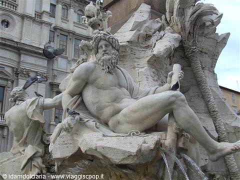 ROMA - Particolare della Fontana dei Fiumi in Piazza Navona