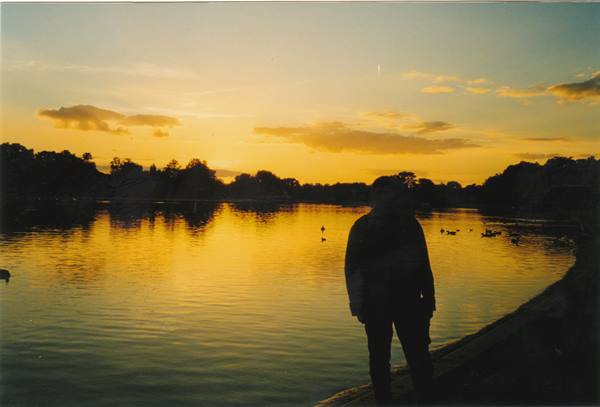 tramonto sul laghetto di Hyde Park