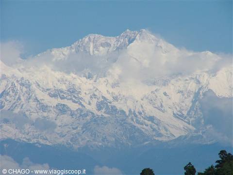 il monte Kanchenjunga 8.591 mt. la terza cima dell' Himalaya