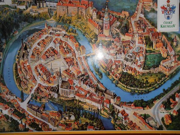 una mappa antica di Cesky Krumlov
