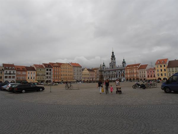 la grande piazza di Ceske Budejovice