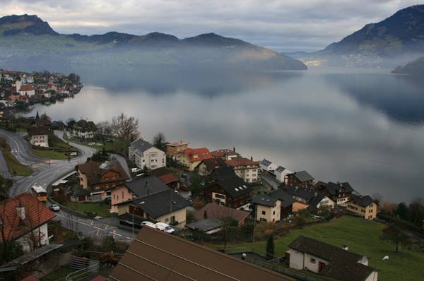 Svizzera paesaggio lungo la strada per l'Alsazia