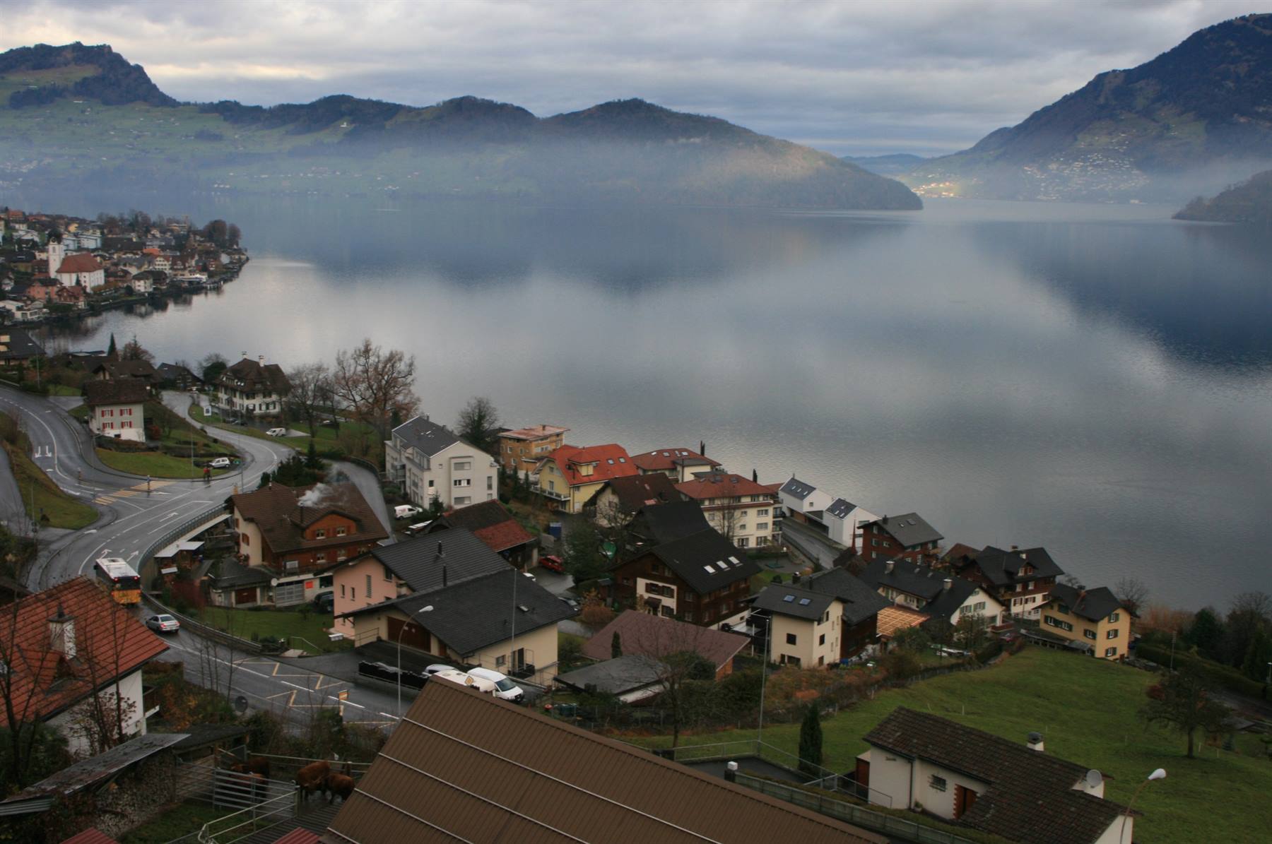 Svizzera paesaggio lungo la strada per l'Alsazia