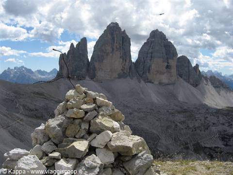 Tre Cime di Lavaredo versante Nord dal Sasso di Sesto