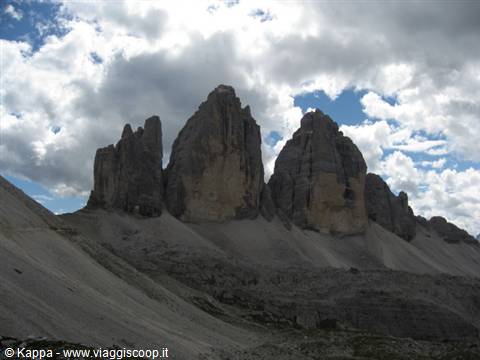 Tre Cime di Lavaredo versante Nord dal Sasso di Sesto