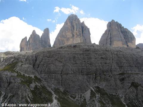 Tre Cime di Lavaredo versante Nord dal Pian di Rin