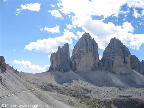 Forcella Lavaredo, Tre Cime di Lavaredo (Cima Piccola, Cima Grande, Cima Ovest)