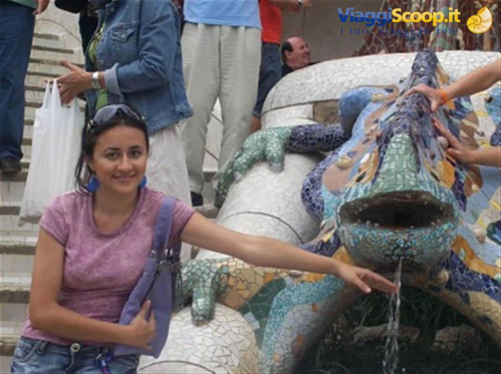 Rossana e il famoso rettile del Parc Guell