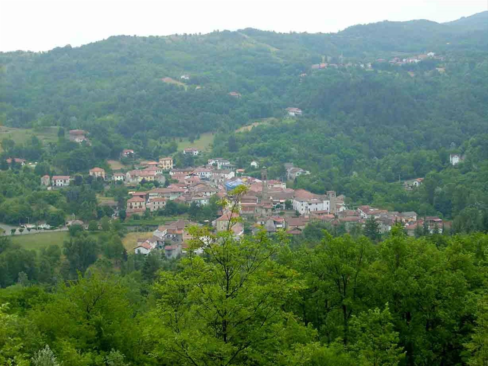 Veduta di Grognardo dal percorso blu