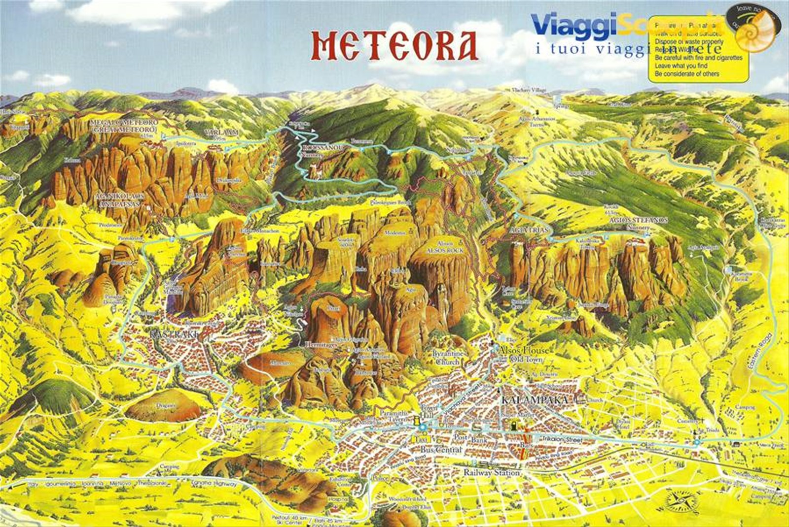 Cartina delle Meteore