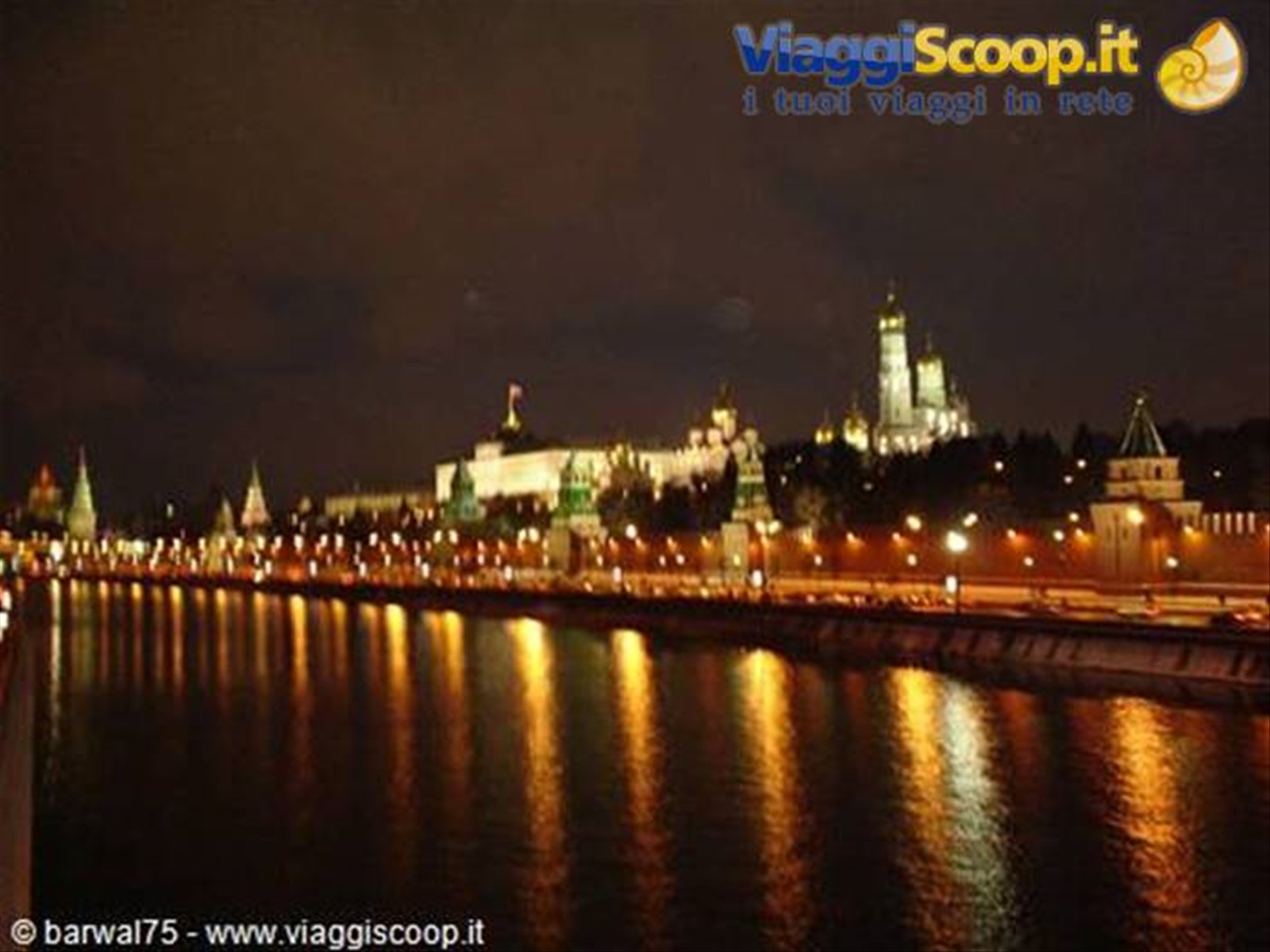La Moscova e il Cremlino by night